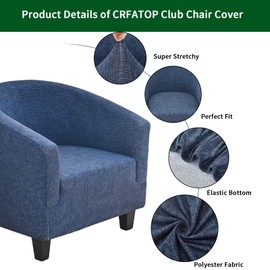 CRFATOP Soft Club Chair Slipcover Stretch Barrel Chair Covers Printed Tub Chair Slipcovers Round Couch Covers Spandex Armchair Sofa Cover Removable Furniture Protector for Living Room,02