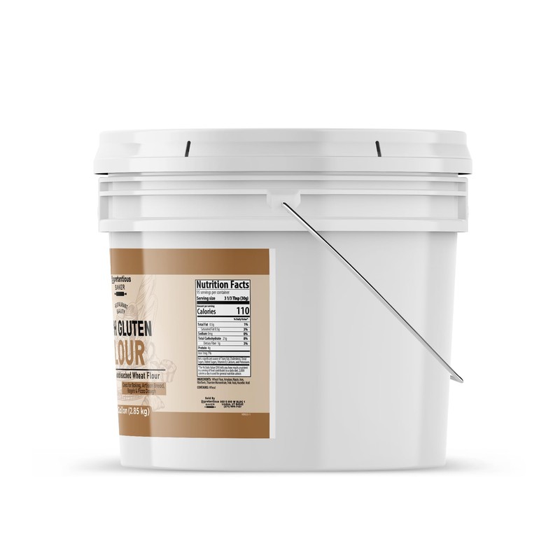 Unpretentious High Gluten Flour, 1 Gallon Bucket, Artisan Bread, Bagels,