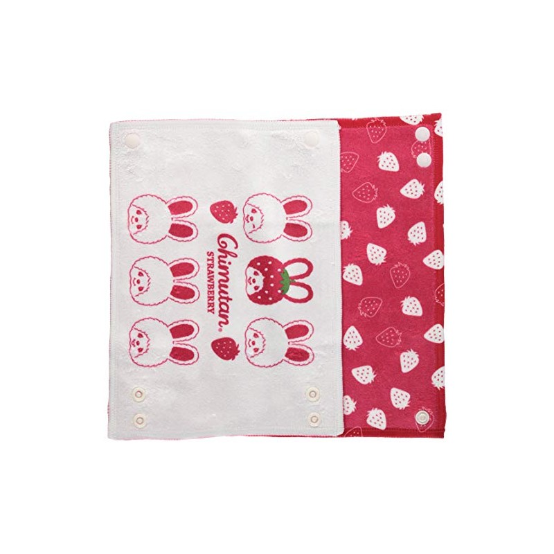 Prememo Chimutan Drool Pad 2-Piece Set, Strawberry, Made in Japan,