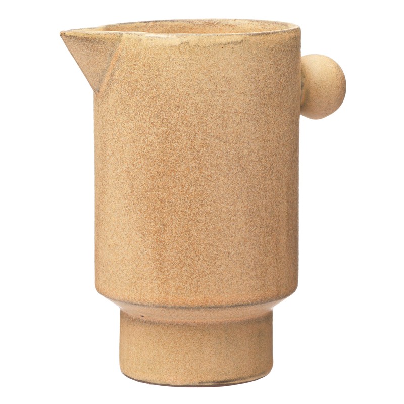 Creative Co-Op Modern Small Stoneware Pitcher or Vase, Putty Brown