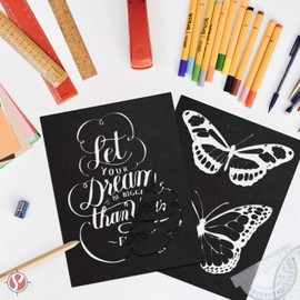 Black Cardstock Paper – Great Card Stock for Scrap-Booking, Cards, Stationery Arts and Crafts | 8.5 x 11 | 100lb Heavyweight Cover | 25 Sheets per Pack