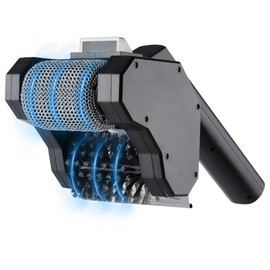 Electric Grill Brush, 350 RPM BBQ Grill Cleaner with 2- in-1 Cleaning Heads, 2600mAh Rechargeable Power Grill Scrubber for Outdoor Flat Top, Cast Iron, Barbecue Grates, Black
