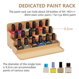 Bucasso 4 Tier Plastic Model Paint Rack - Ink Bottle & Miniature Model Tool Storage Kit, MDF Material Organizer for Tamiya/MR HOBBY Paint & Craft Supplies, GK3