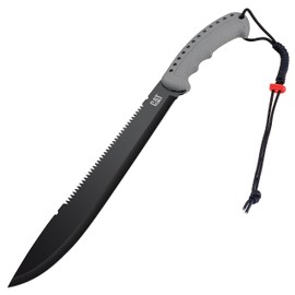 CAT Latin 21-Inch Machete with Shoulder Strap Sheath, Blade Knife with Ergonomic Comfort Tool Handle, Cut, Chop, Clear Brush, Garden, Outdoors, Camping - 980409ECT Black