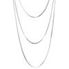 COOLSTEELANDBEYOND Flat Snake Chain Layered Necklace, Three Strands Waterfall Necklace,
