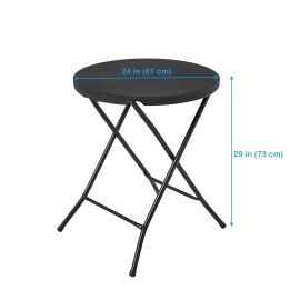 Mainstays 24 inch Round Folding Bistro Table, Black,7.28 lb