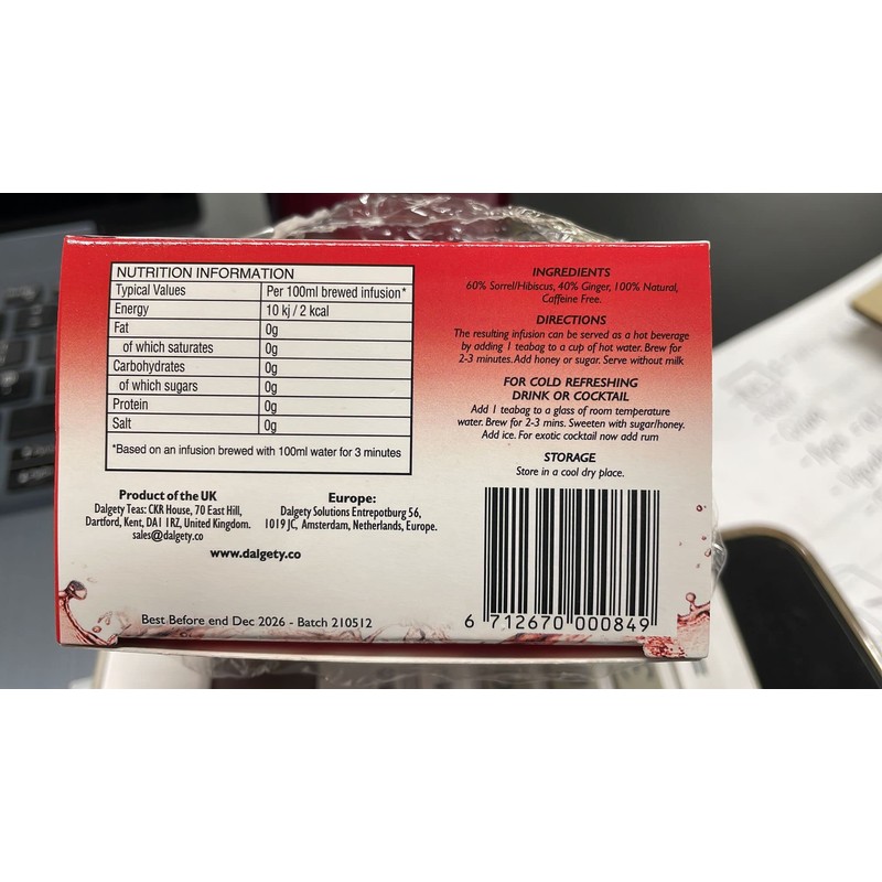 Dalgety Sorrel/Hibiscus & Ginger Herbal Infusion 3x45g Cartons (3 Pack)