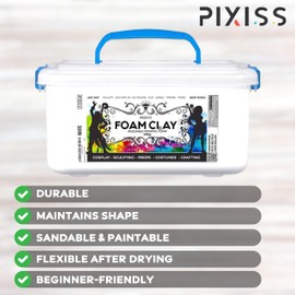 Air Dry Clay Foam (White 1500g) and EVA Foam (35cm x 150cm x 5mm Foam Roll) - Cosplay Foam and Clay Kit - Quick Air Drying Clay Foam - Flexible Air Dry Foam Clay for Cosplay