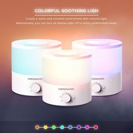 H1-XIT Cool Mist Humidifier with Top Refill Design, 2L Capacity, High Mist Output, No Leakage, and 7 Color Night Light
