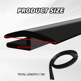 Windshield Cowl Rubber Seal Strip, 1.7M/5.6Ft Car Front and Rear Weatherstrip Sunroof Sealing Strips, Universal Vehicles Self Adhesive Cuttable Sealing Strip for Most Cars Trucks SUVs