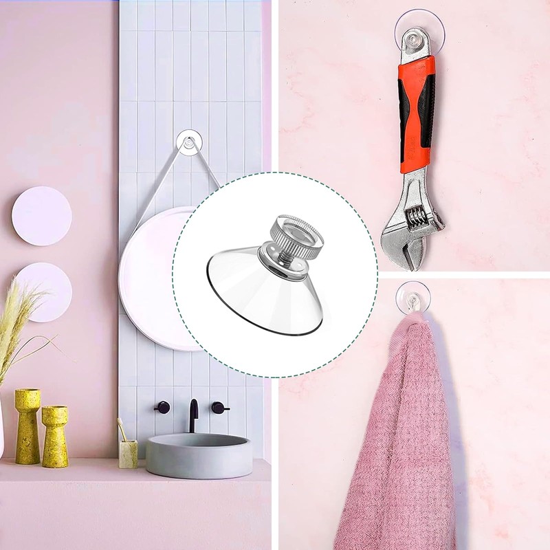 10Pcs Plastic Sucker Pads Transparent Suction Cup Screw Nut Suction