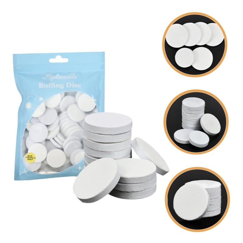 BIUDECO Manicure Grinding Slices 50pcs Nail Sanding Discs for Exfoliating
