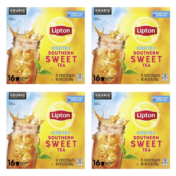 Lipton Iced Tea K-Cup Sweet Tea 16 ct, pack of 4