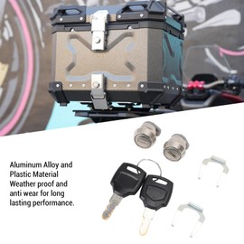 Yanmis Motorcycle Top Box Lock Cylinder Key Kit, Aluminum Alloy Rear Box Safety Lock System with 2 Keys for Motorcycle Top Box Luggage Box Helmet Box