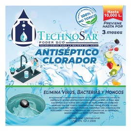 TECHNOSAR Sistema Antiseptico clorador Tinacos Cisternas o Cualquier Depósito de Agua Clorador Flotante con Capacidad de 5000 a 10000 litros No Necesita Instalación No Tóxico