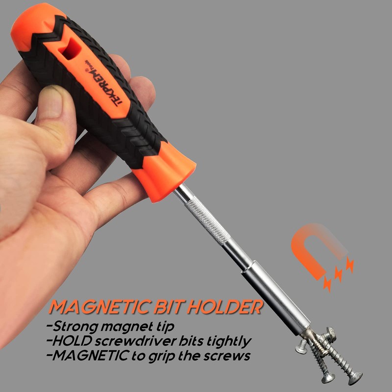 TEKPREM 1/4 Inch Magnetic Bit Driver, Screwdriver Handle for Holding