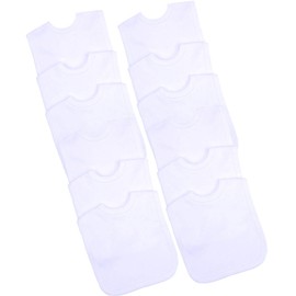 BabyPrem Baby Pack of 12 Cotton Bibs One Size White