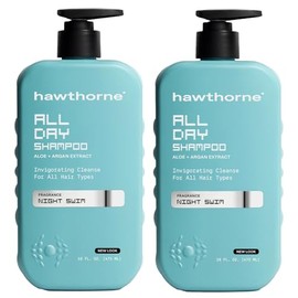 Hawthorne Champú para hombre todo el día. Sin sulfato, sin parabenos, champú natural para hombre con argán y aceite de coco. Para un cabello más fuert