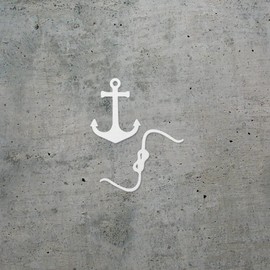 Decal Stickers of Rope Sailor Anchor (White) (Set of 2) Premium Waterproof Vinyl Decal Stickers for Laptop Phone Accessory Helmet Car Window Mug Tuber Cup Door Wall - BICVER1724512WHW19Y24