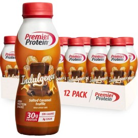 Premier Protein Indulgence Shake Salted Caramel Truffle 30g Protein 11.5oz 12pk