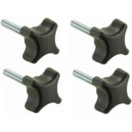 cyclingcolors 4x Star Grip Cross Handle M6 x 11 Star Grip Screw Locking Screw Plastic with Threaded Bolts Made of Steel