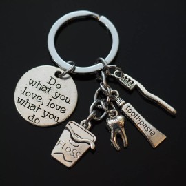 Unbranded Tooth Brush ToothPaste Floss Keychain Dentist Hygienist Love Appreciation Gift