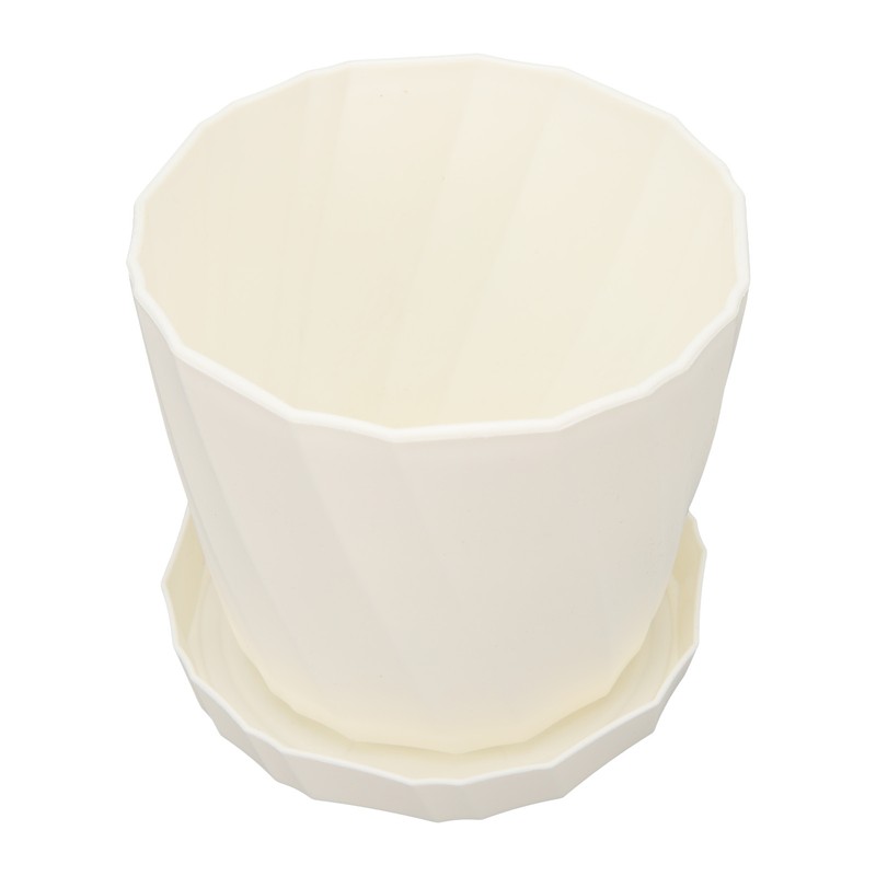 5 PCS Indoor Plant Pots with Base PP White Beautiful