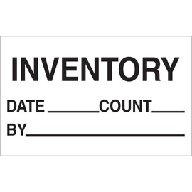 Tape Logic Instructions Label, Legend"Inventory - Date - Count - by", 2" L x 1-1/4" W, Roll of 500 (DL1181)