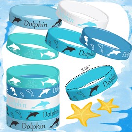 OriniPlay 30PCS Dolphin Party Rubber Bracelets, Sea Animal Blue Themed Birthday Party Supplies Decorations Gifts Prize Goodie Bag Favors Ocean Silicone Wristbands