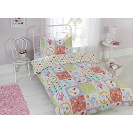 Rapport Home Birdie Patchwork Duvet Set, Single, Polyester-Cotton, Multi-Colour