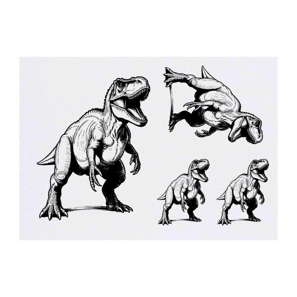 4 x 'Tyrannosaurus Rex' Temporary Tattoos (TO00074456)