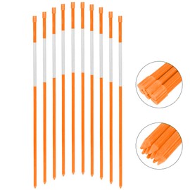 FiberMarker Reflective Driveway Makers 48-Inch Orange 20-Pack 5/16-Inch Dia Solid Snow Markers for Easy Visibility at Night
