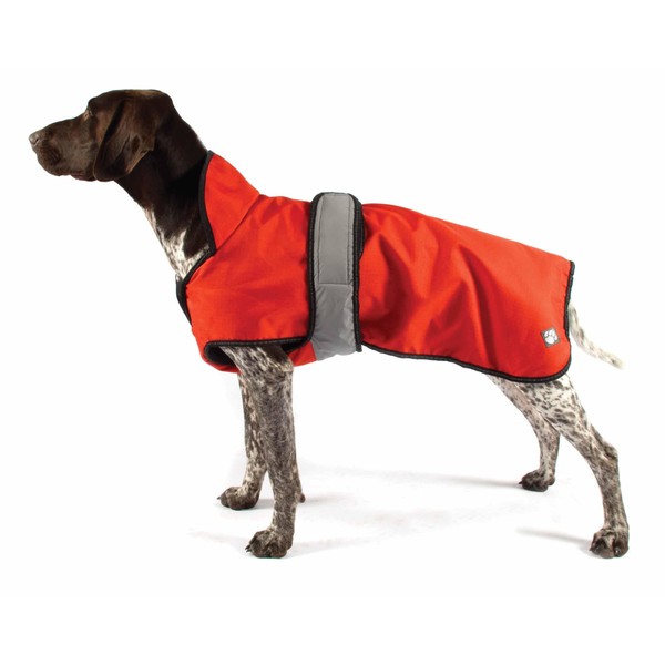 Danish Design 2 in 1 Ultimate Orange Dot Removable Padding Lightweight Dog/Puppy Coat 30 Inch 75 cm