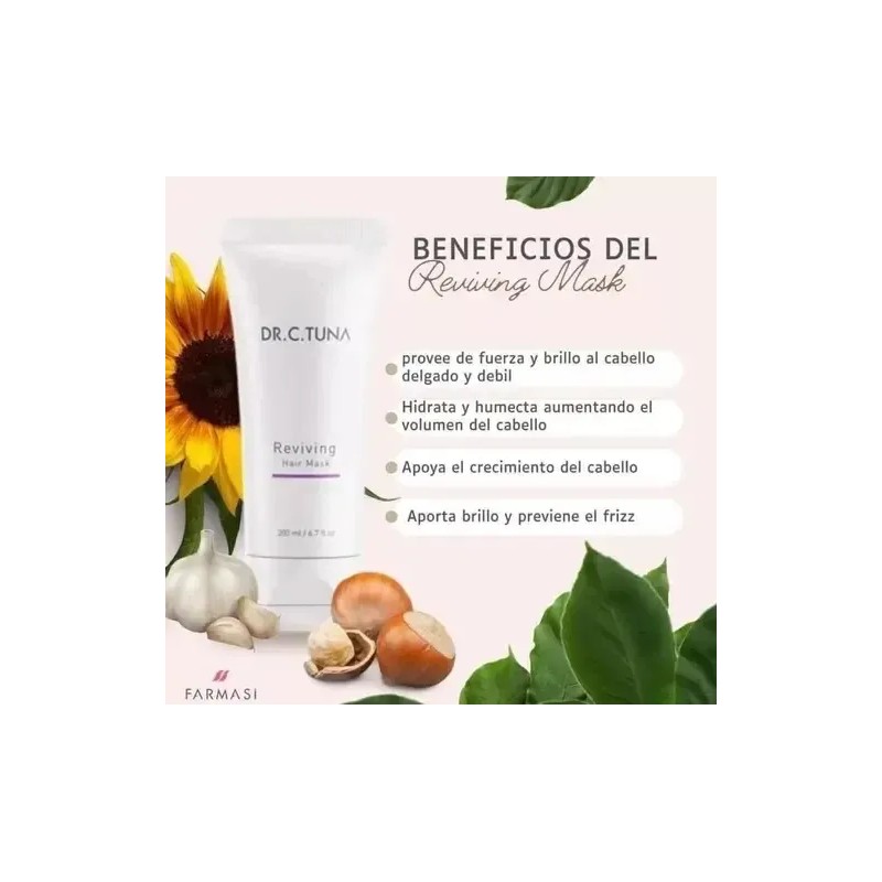 Set Reviving Farmasi Shampoo, Mascarilla Y Aceite De Ajo
