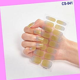 16pcs Glitter Pure Color Full Nail Wraps Nail Polish Art Sticker Cs041 for Nails Design Nail Art Stickers Decals Supplies Manicure Tips Sticker Colorful for Nail Decorations