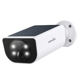 wansview 2.4Ghz WiFi Home Security Cameras Continuous Solar Power - Security Cameras Wireless Outdoor, SD/Cloud Storage (optional), Waterproof, 2K Color Night Vision, Works with Alexa/Google Home