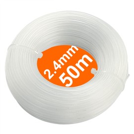 Zeqeey 2.4mm 0.095inch 50m 164ft White Round Nylon Grass Strimmer Trimmer Line Soft Strimmer String Rope Cord Wire, 1 Pcs, O24