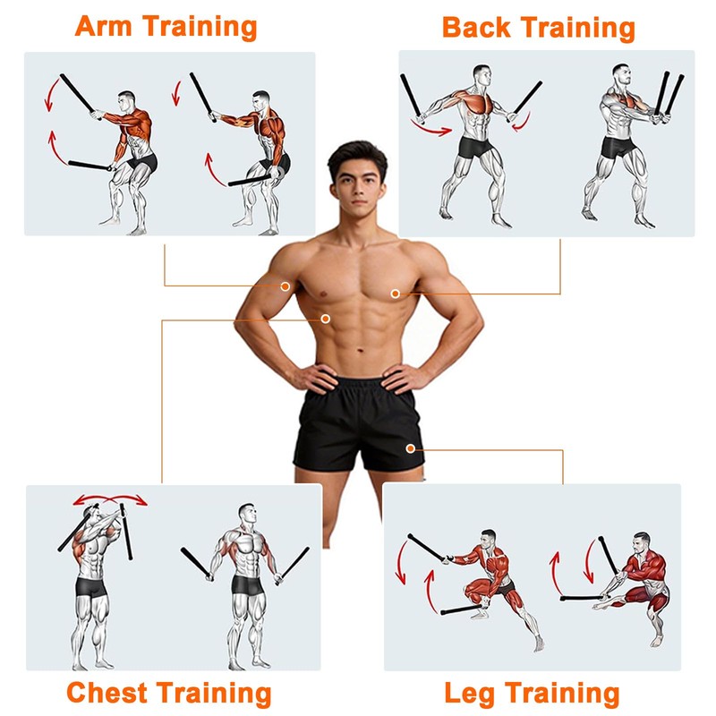 Cordless Battle Ropes with Adjustable Weight & Ropeless Battle Ropes