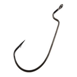 Mustad UltraPoint Ultra Lock Wide Gap Soft Plastic Hook with Special Z Bend Offset Shank (Pack of 25), Black Nickel, 4/0