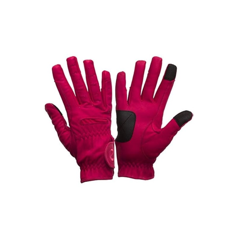 eGlove EQUEST Grip PRO Leather Touchscreen Riding Gloves, red, xxs