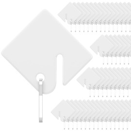 Uniclife 200 Pcs Rack Key Tags 1.5 Inch Slotted Plastic Tags with Metal Snap Hooks White Square Hanging Tags for Key Cabinets Boxes Lockers Sturdy Frosted Item Identifiers for Home Offices and Garages