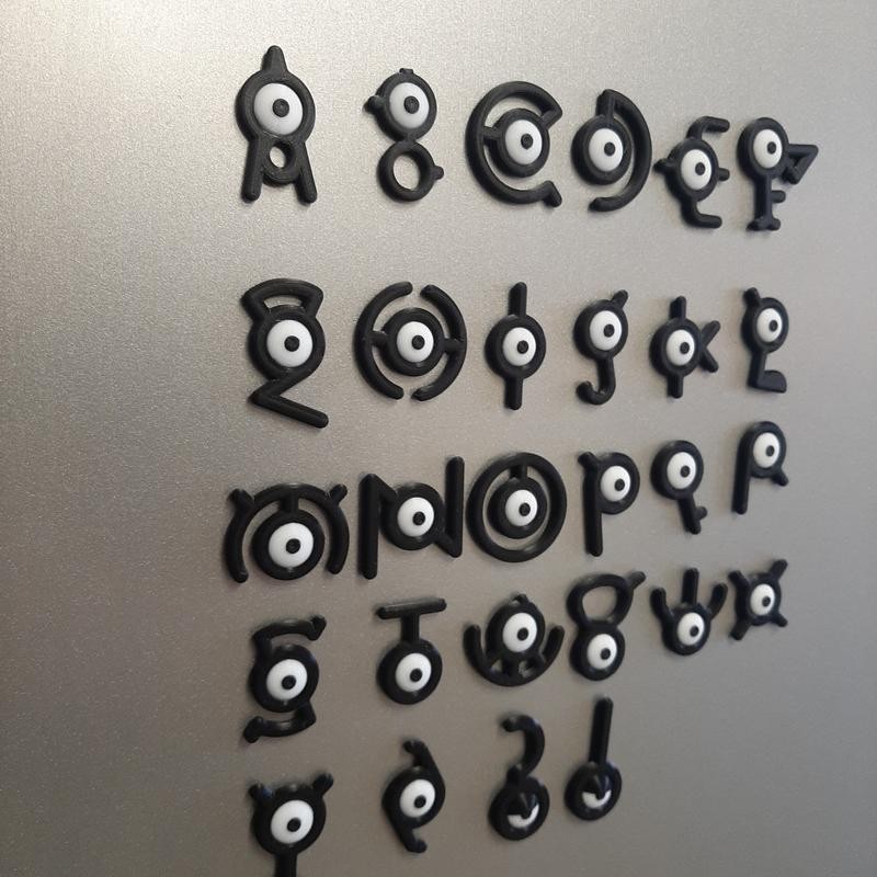 Unown Fridge Magnets - Shiny Unown and Custom Words -