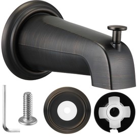 Dreyoo Slip On Diverter Tub Spout with Metal Cover Ring and Foam Gasket, Compatible with Kohler GP85556-CP, Bathroom Bathtub Faucet Set Replacement Fits 1/2'' Copper Water Tube(Oil Rubbed Bronze)