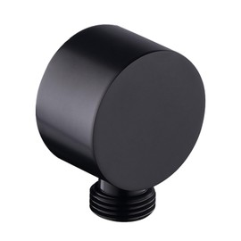Wall Connection Elbow, Universal Shower Connection Elbow 1/2 Inch Showers and Shower Systems, Wall Connection Elbow, Wall Connection Elbow Shower (Black - Round)