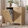 Double Tilt Out Laundry Hamper Cabinet, 11.8 Gallon Gradien Fluted