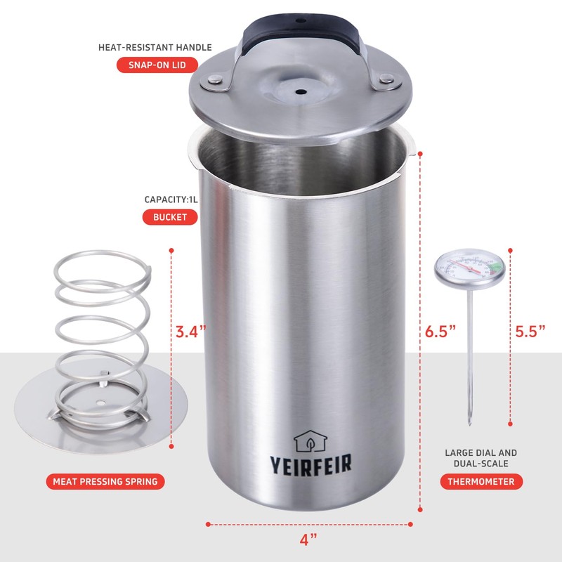 YEIRFEIR 304 Stainless Steel Ham Maker Press With Large Dial