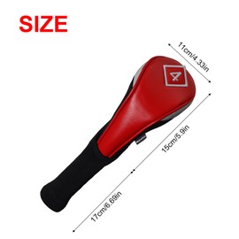 Andux PU Golf Hybrid Club Head Covers with Dial No. Tag Long Neck 4pcs/Set CTMT-04 Red