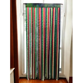Mango Gifts Door Multicolor Ribbon Doorway Curtain Hippie Bohemian Room Divider Blind, Multicolour Decorative Backdrop Ribbon Curtain Rod Pocket, for Patio, Livingroom and Bedroom Size 44 x 80 Inch