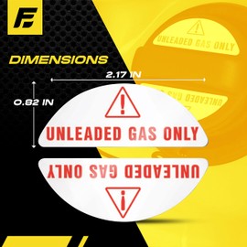 UNLEADED Fuel ONLY - Gas Cap Stickers Decals Labels | Rental Car, Automobile, Sedan, Coupe | Extreme Stick | Weather Resistant | Ultra Durable| Unleaded Gas Sticker
