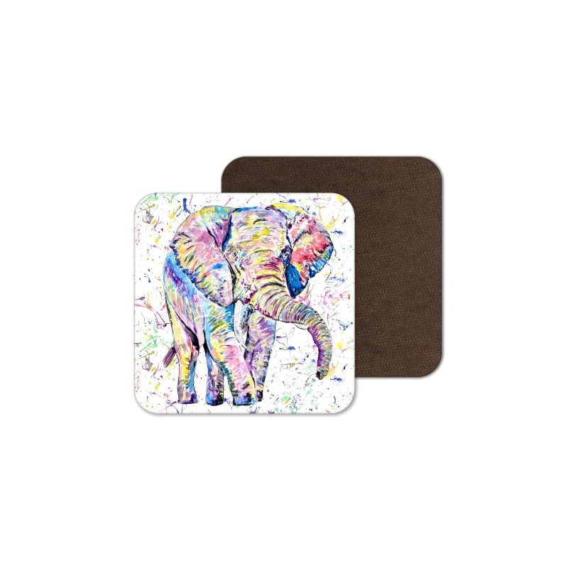 Coaster Elephant adult wild Animals Coasters Watercolour Art Gift Work